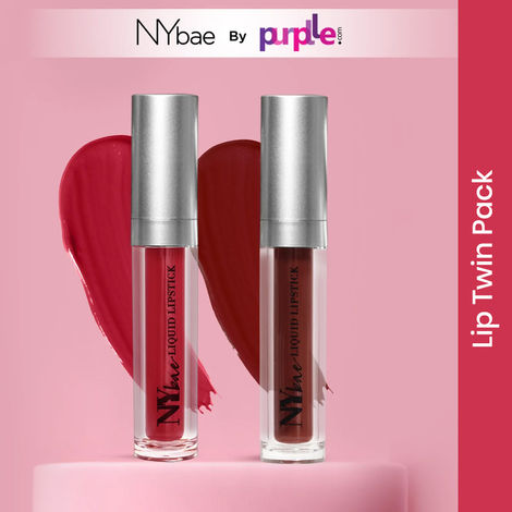 Buy NY Bae Twin Confessions Lip Combo | Pack of 2 | Moisturizing | Long Lasting | Red & Maroon Lipstick (9ml)-Purplle