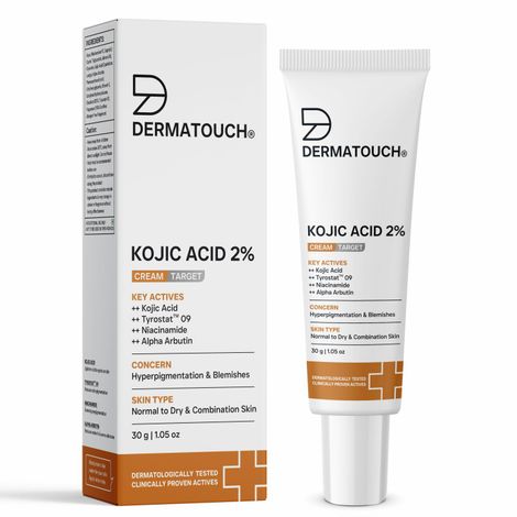 Buy DERMATOUCH Kojic Acid 2% Cream | For Pigmentation, Blemishes and Dark Spots reduction - 30G-Purplle