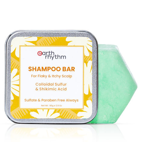 Buy Earth Rhythm Anti Dandruff Shampoo Bar |Controls Itchiness, Eliminates Dandruff, Cools Scalp | for Flaky & Itchy Scalp | Men & Women | With Tin - 80 G-Purplle