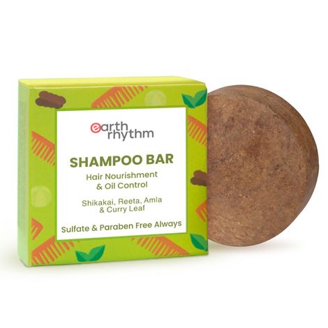 Buy Earth Rhythm Shampoo Bar With Shikakai, Reeta, Amla & Curry Leaf | Strengthen Hair, Controls Frizz, Prevents Premature Greying | for All Hair Types | Men & Women | Without Tin - 80 G-Purplle