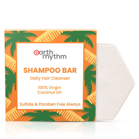 Buy Earth Rhythm 100% Virgin Coconut Oil Shampoo Bar | Restores Shine, Deeply Nourishes Hair, Stimulates Hair Growth | for All Hair Type | Men & Women | Without Tin - 80 G-Purplle