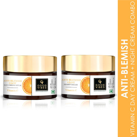 Buy Good Vibes Vitamin C Day and Night Creams Combo: Say Goodbye to Blemishes and Hello to Radiant Skin Combo of 2-Purplle
