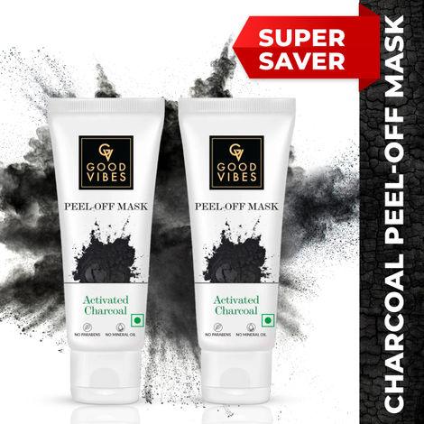 Buy Good Vibes Charcoal Peel-Off Mask: Purify Your Skin with Every Peel (Pack of 2)-Purplle