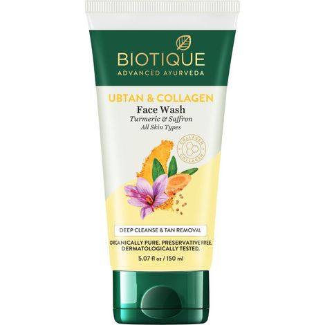 Buy BIOTIQUE UBTAN & COLLAGEN Face Wash (150 ml)-Purplle