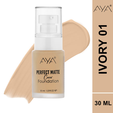 Buy AYA Perfect Matte Cover Foundation 30 ml, 01 Ivory | Water Resistent, Full Coverage, Light Weight, Hydrating |-Purplle