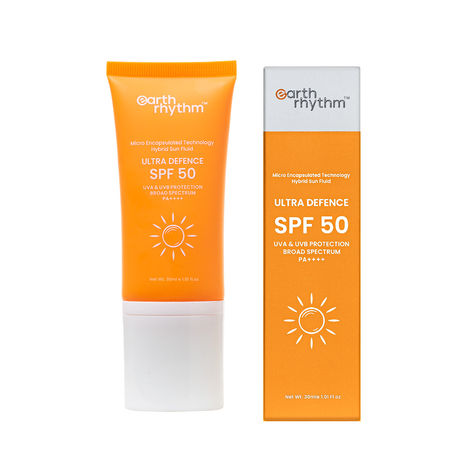 Buy Earth Rhythm Ultra Defence Sunscreen SPF 50 | PA++++,Non Sticky/Non Greasy, Leaves No White Cast | For Oily, Sensitive, Acne Prone or Dry Skin| Men & Women - 30 ml-Purplle