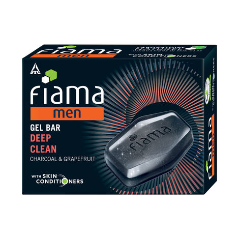 Buy Fiama Men Deep Clean Gel Bar, With Charcoal, Grapefruit & skin conditioners, 125g soap-Purplle