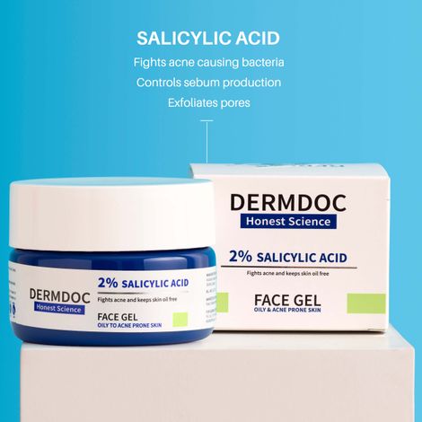 Buy DermDoc by Purplle 2% Salicylic Acid Anti Acne Face Gel (100 g) | salicylic acid gel | cleansing salicylic acid | face gel cream | face gel for oily skin-Purplle
