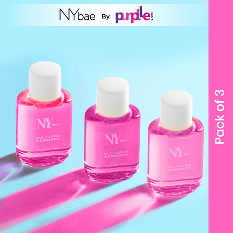 Buy NY Bae Nail Polish Remover Combo | Pack of 3 | Acetone Free Remover (90 ml)-Purplle
