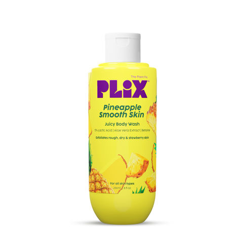 Buy PLIX - THE PLIX Pineapple 5% Lactic Acid Exfoliating Body Wash For All Skin Types | Paraben-Free Shower Gel | For Dry, Rough & Strawberry Skin | 236 ml-Purplle