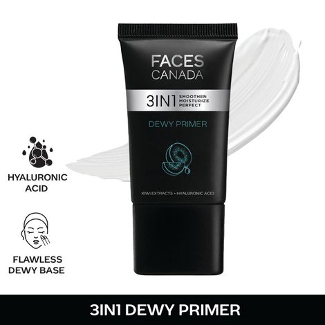 Buy FACES CANADA Dewy Primer, 30g | Blurs Imperfections | Flawless Dewy Base | Lightweight Hydrating Creamy Texture | Smoothens & Moisturizes Skin | Hyaluronic Acid, 30 gm-Purplle
