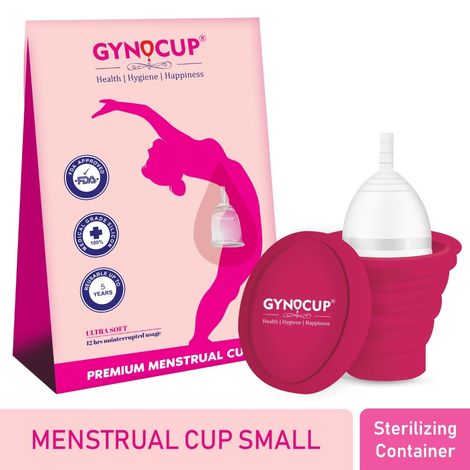 Buy GynoCup Premium Menstrual Cup for Women |Small Size With Pouch |Transparent Color | With Menstrual Cup Sterilizer Container |(Combo)-Purplle