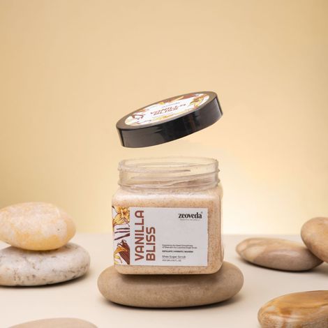 Buy ZEOVEDA Vanilla Bliss Shea Sugar Scrub | Exfoliating Scrub for Nourishing Essential Body Care | Gentle Cleanser for All SKin Type - 400 gm-Purplle