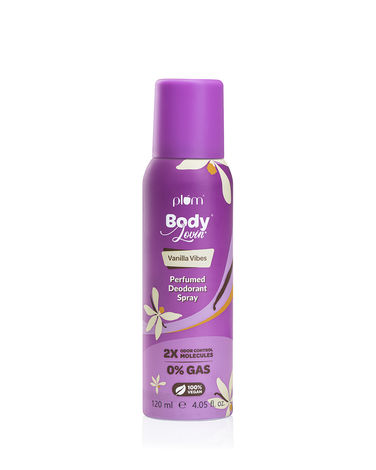 Buy Plum BodyLovin' Vanilla Vibes Perfumed Deodorant Spray | 2x Odor Control Molecules | Anti-bacterial Green Tea Extracts | Warm Vanilla Fragrance - 120 ml-Purplle