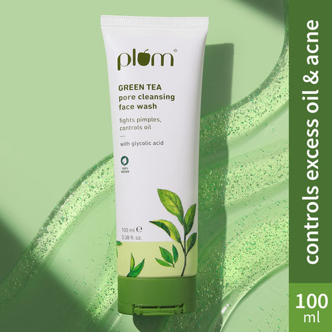 Buy Plum Green Tea Pore Cleansing Face Wash | Acne Face Wash | Oily Skin | Bright, Clear Skin | 100% Vegan | Soap-Free | Face Wash for Women & Men | 100 ml-Purplle