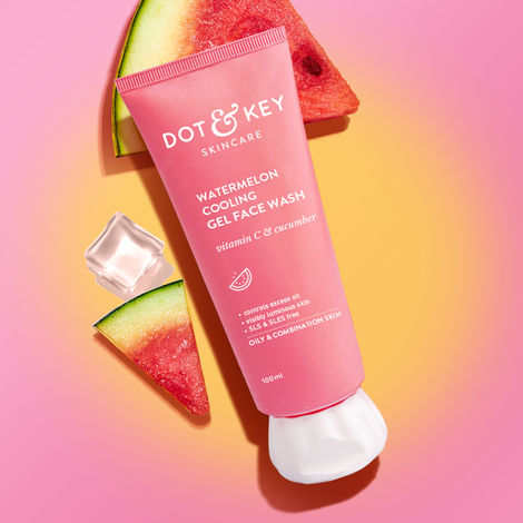 Buy Dot & Key Watermelon COOLING Gel Face Wash with Vitamin C & Cucumber | Face Wash for Glowing Skin, Pigmentation and Dark Spot Reduction Normal, Combination & Oily Skin| 100 ml-Purplle
