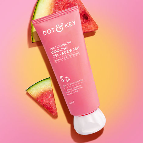 Buy Dot & Key Watermelon COOLING Gel Face Wash with Vitamin C & Cucumber | Face Wash for Glowing Skin, Pigmentation and Dark Spot Reduction Normal, Combination & Oily Skin| 100 ml-Purplle