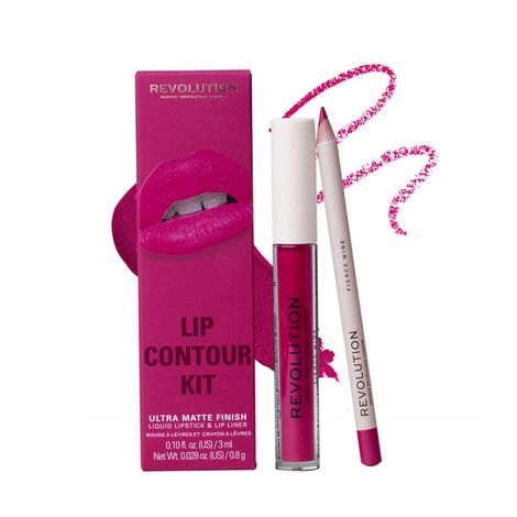 Buy Makeup Revolution Lip Contour Kit Fierce Wine 3 ml+0.8 gm-Purplle