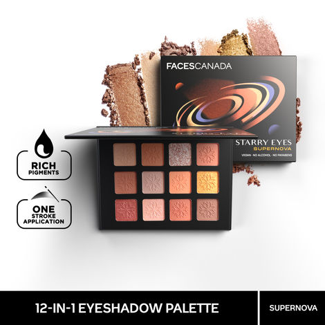 Buy FACES CANADA Starry Eyes Eye Shadow Palette - Supernova 01, 16 gm | Shimmer & Matte Shades | Long Lasting & Highly Pigmented | Smudge Proof & Sweat Resistance | One Stroke Application | Luxurious Finish-Purplle