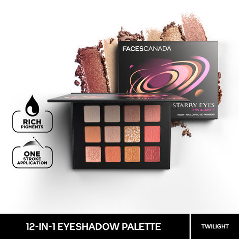 Buy FACES CANADA Starry Eyes Eye Shadow Palette - Twilight 02, 16 gm | Shimmer & Matte Shades | Long Lasting & Highly Pigmented | Smudge Proof & Sweat Resistance | One Stroke Application | Luxurious Finish-Purplle