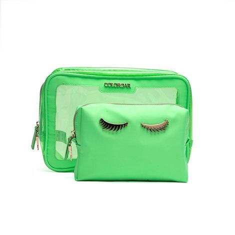 Buy Colorbar Lips & Lashes Box Pouch (Set Of Two) - Neon Green-Purplle