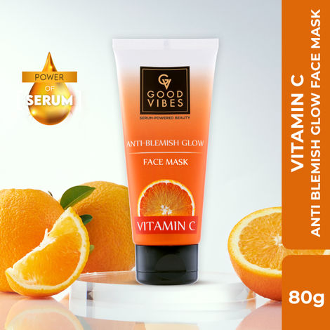 Buy Good Vibes Glow Vitamin C Face Mask | Brightening, Anti-Blemish, Hydration, Collagen Production (80 gm)-Purplle