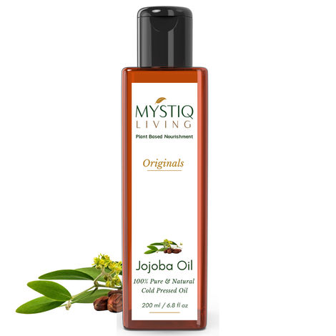 Buy Mystiq Living Originals - Pure Golden Virgin Jojoba Oil | Hair, Skin & Face Care | Natural Makeup Remover | Cold Pressed | 100% Pure and Natural - 200 ML-Purplle
