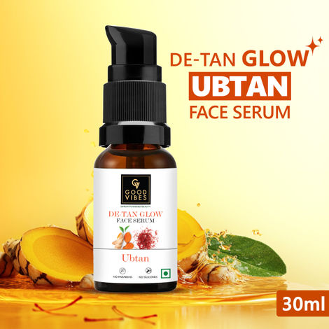Buy Good Vibes De Tan Glow Ubtan Face Serum 30ml-Purplle