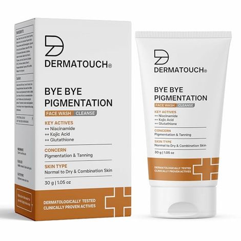 Buy DERMATOUCH Bye Bye Pigmentation Face Wash || Anti Pigmentation Face Wash for Women/Men with Niacinamide, Kojic Acid, & Glutathione -30G-Purplle