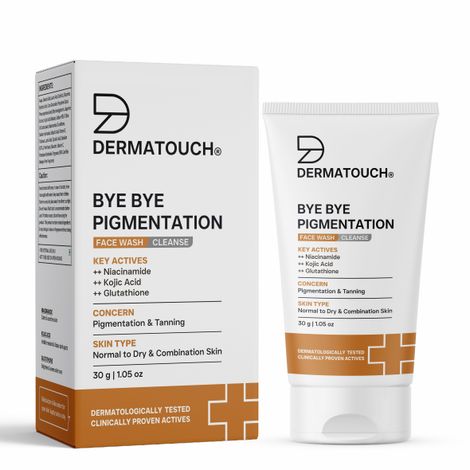 Buy DERMATOUCH Bye Bye Pigmentation Face Wash || Anti Pigmentation Face Wash for Women/Men with Niacinamide, Kojic Acid, & Glutathione -30G-Purplle