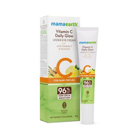 Buy Mamaearth Vitamin C Daily Glow Under Eye Cream with Vitamin C & Turmeric for Dark Circle Reduction  - 20 g-Purplle