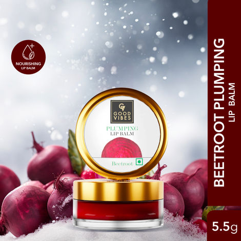 Buy Good Vibes Beetroot Plumping Lip Balm | Moisturizing, Hydrating | With Sweet Almond Oil & Olive Oil (5.5 g)-Purplle