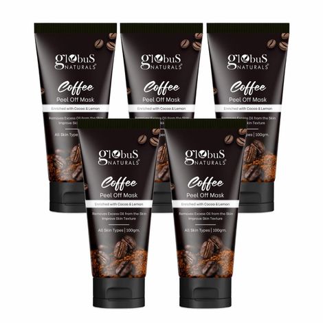 Buy Globus Naturals Coffee Peel Off Mask,Enriched with cocoa & Lemon ,100 gms (Pack of 5)-Purplle