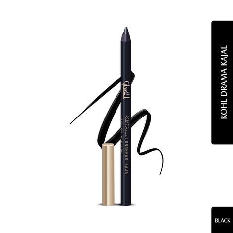 Buy Glam21 Kohl Drama Long Wear Kajal + Sharpener | Stays For 12 hours | Highly Pigmented For Intense Black Look | 1.2 gm-Purplle