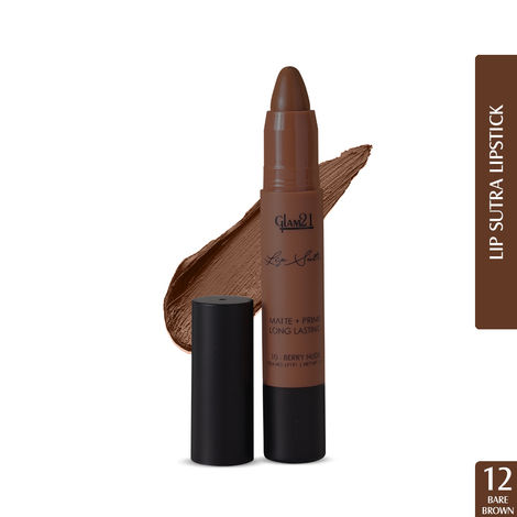 Buy Glam21 Lip Sutra Non-Transfer Crayon Lipstick |Lightweight & Longlasting| Creamy and comfortable on lips -2.8 gm | Bare Brown-12-Purplle