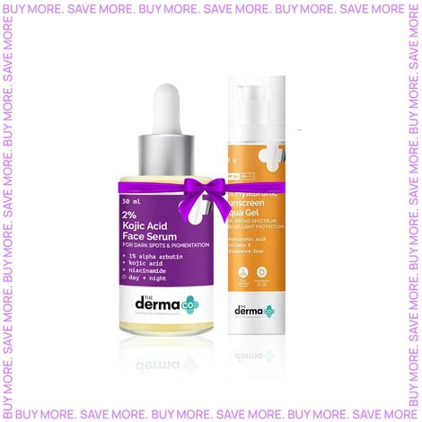Buy The Derma Co.2% Kojic Acid Face Serum with 1% Alpha Arbutin & Niacinamide (30 ml) + The Derma Co.1% Hyaluronic Sunscreen Aqua Ultra Light Gel with SPF 50 PA++++ - 50g-Purplle