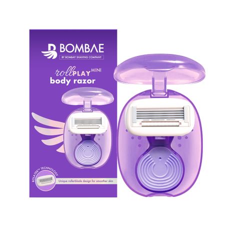 Buy Bombae Rollplay Mini Hair Removal Razor with Roller Compact Case 1 unit - 1 Pc-Purplle