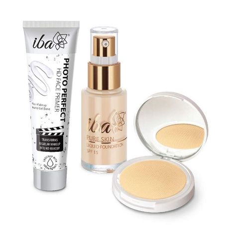 Buy Iba Primer + Foundation + Compact Combo, Snow White-Purplle
