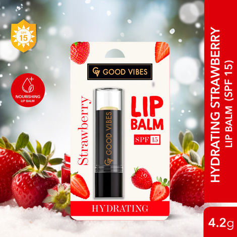 Buy Good Vibes Hydrating Strawberry Lip Balm SPF 15 (4.2g)-Purplle