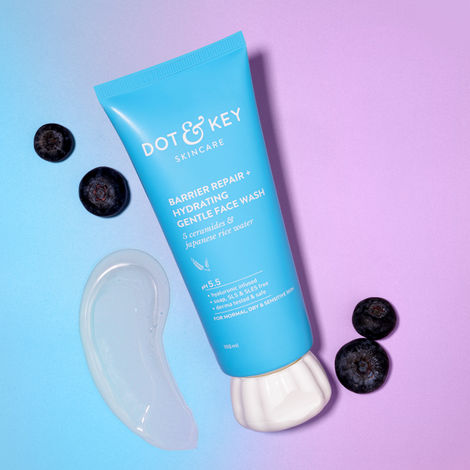 Buy Dot & Key Barrier Repair + Hydrating Gentle Face Wash With Probiotic & 5 essential ceremides | Face Wash for Dry, Normal & Sensitive Skin 100 ml-Purplle