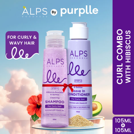 Buy Alps Goodness Curl Combo Shampoo & Conditioner with Avocado & Hibiscus for Curly & Wavy Hair (210 ml)-Purplle
