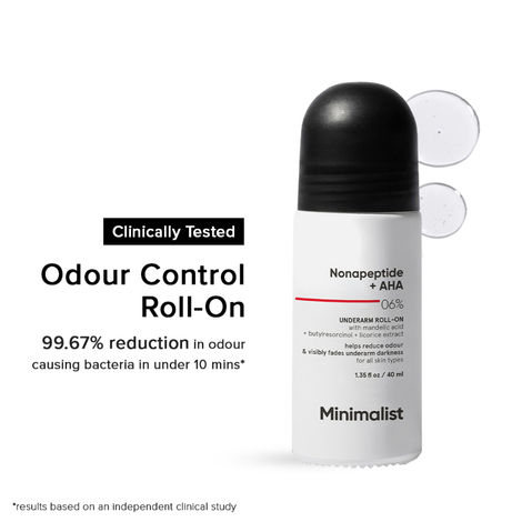 Buy Minimalist Nonapeptide + AHA 06% Underarm Roll On Controls Odour & Fades Darkness 40 ml-Purplle