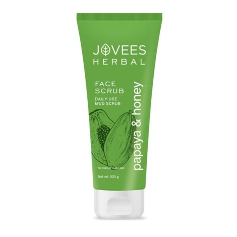 Buy Jovees Herbal Papaya & honey Face Scrub | With Honey, Neem & Chamomile Extract | For Normal to Dry Skin | Gently Removes Dead Skin | Improves Uneven Skin Tone | Paraben And Alcohol Free | 100gm-Purplle