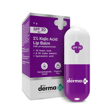 Buy The Derma Co. 1% Kojic Acid Lip Balm With Alpha Arbutin & Hyaluronic Acid For Lip Pigmentation- 4g-Purplle