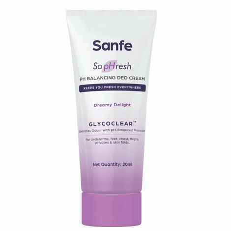 Buy Sanfe So pHresh PH Balancing Deo Cream-Dreamy Delight| For Underarms, Feet, Intimates & Skin Folds| Eliminates Body Odor| Long Lasting Freshness|20ml-Purplle