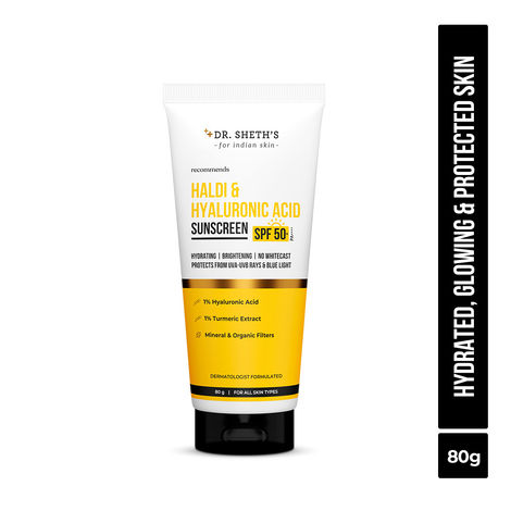 Buy Dr. Sheth's Haldi & Hyaluronic Acid Sunscreen - 80 gm-Purplle