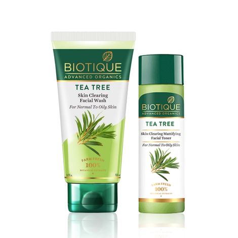 Buy Biotique Advanced Organics Tea Tree Face Wash 150ml + Toner 120ml combo-Purplle