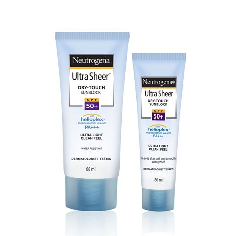 Buy Neutrogena Ultra Sheer SPF 50+ sunscreen combo 88 ml + 30 ml-Purplle