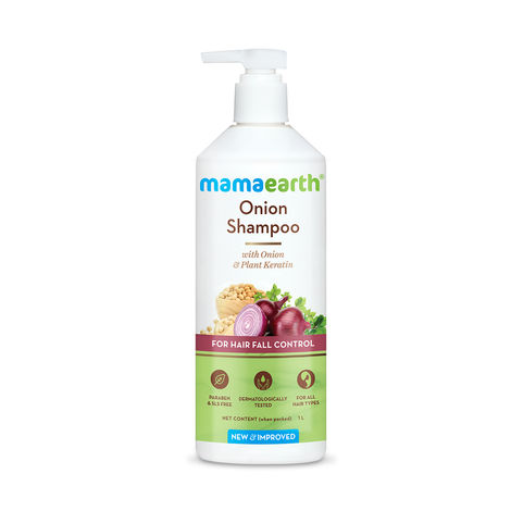 Buy Mamaearth Onion Shampoo for Hair Growth & Hair Fall Control with Onion & Plant Keratin - 1 Litre-Purplle