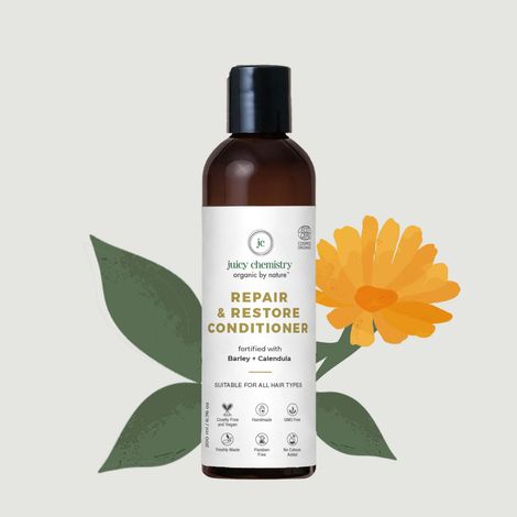 Buy Juicy Chemistry Repair & Restore Conditioner for Dry & Frizzy Hair - Made with Barley & Calendula - Certified Organic (200 ml)-Purplle